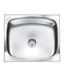 Nirali Glister Stainless Steel Single Bowl Kitchen Sink in 304 Grade + PVC Plumbing Connector - peelOrange.com