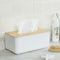 Removable Plastic Tissue Box with Bamboo Wooden Cover Home Tissue Container By CN