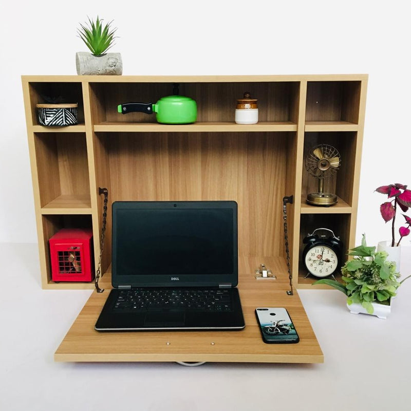 Wall-Mounted Floating Table Laptop Home Office Desk With Drawer By Miza