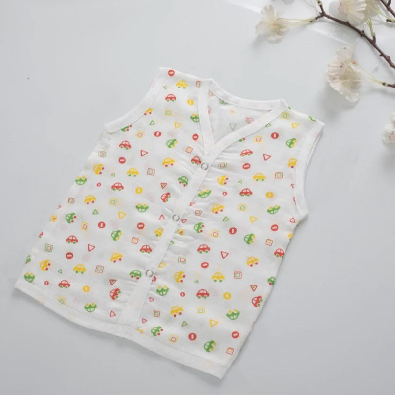 Jabla/Vest Button Type Muslin Cloth For Baby Multi Printed Pack Of 5 By MM