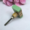 Hand Crafted Modern Door/Cabinet Knob In Resin & Wood 1PC MUC