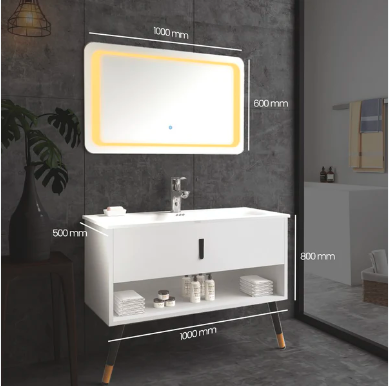 Miami 2 Legs Stylish Standing Washbasin Vanity For Bathroom By TGF
