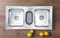 Nirali Galaxy Kitchen Sink in Stainless Steel 304 Grade with Veg Bowl + 2 PVC Plumbing Connector - peelOrange.com