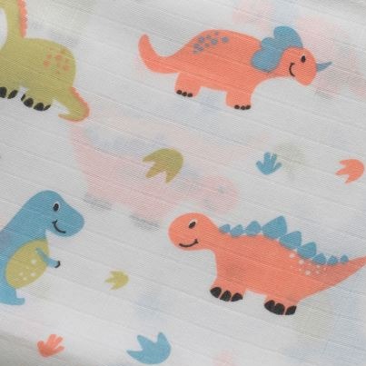 Little Dino Random Printed Muslin Swaddle Blanket For Baby By MM - 1 Pc