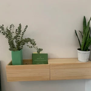 Wooden Wall Floating Modern Shelf/Wall Mounted Planter Shelf Storage ( With Complementary Coaster ) By Miza