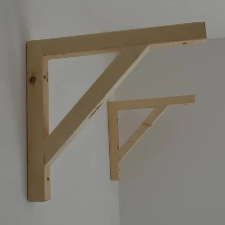 Wooden Bracket Shelf With Hanging Rope/Timber Clothes Rack By Miza