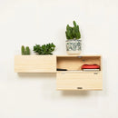 Wooden Wall Floating Modern Shelf/Wall Mounted Planter Shelf Storage ( With Complementary Coaster ) By Miza