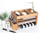 Polished Wood Office Desk Supplies Organiser - peelOrange.com