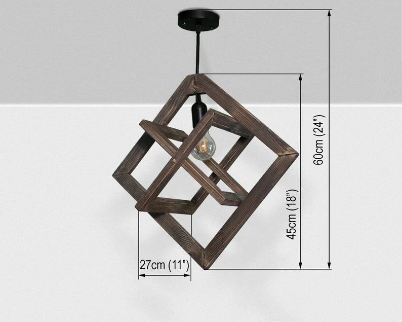 Wooden Hanging Pendant Lighting Lamp/Ceiling Hanging Lamp ( With Complementary Coaster ) By Miza