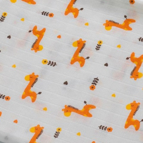 Giraffe Random Printed Muslin Swaddle Blanket For Baby By MM - 1 Pc