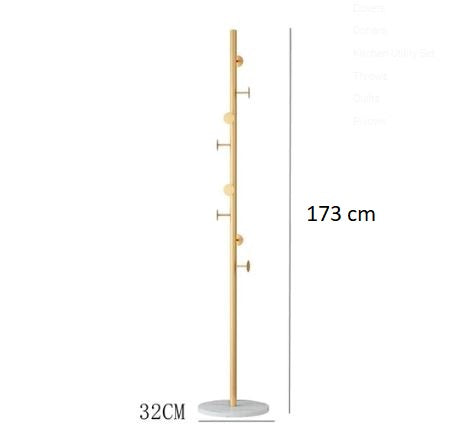 Nordic Style Tree Shaped Coat Stand With Wooden Base With 8 Hangers