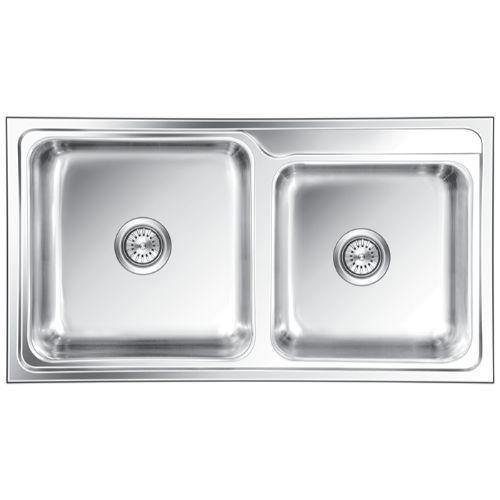 Nirali Ornate Stainless Steel Bowl Kitchen Sink in 304 Grade + PVC Plumbing Connector - peelOrange.com