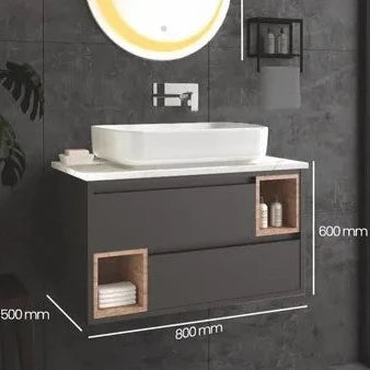Optra & Zara Butter Nut Dark Brown Vanity For Bathroom By TGF
