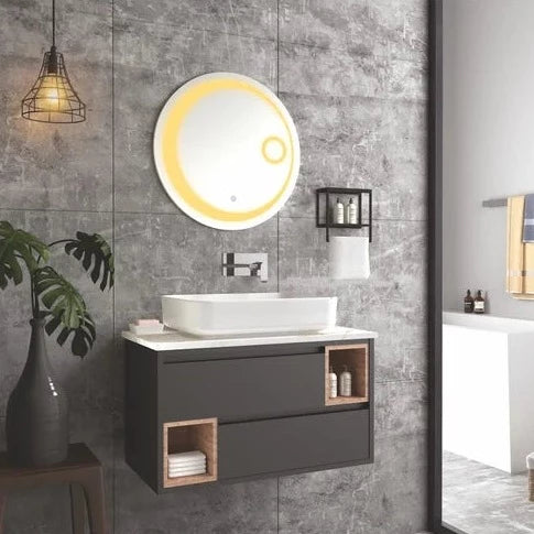 Optra & Zara Butter Nut Dark Brown Vanity For Bathroom By TGF