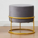 Modern Design Chairs Round Velvet Stool With Metal Frame Ottoman Stool By CN