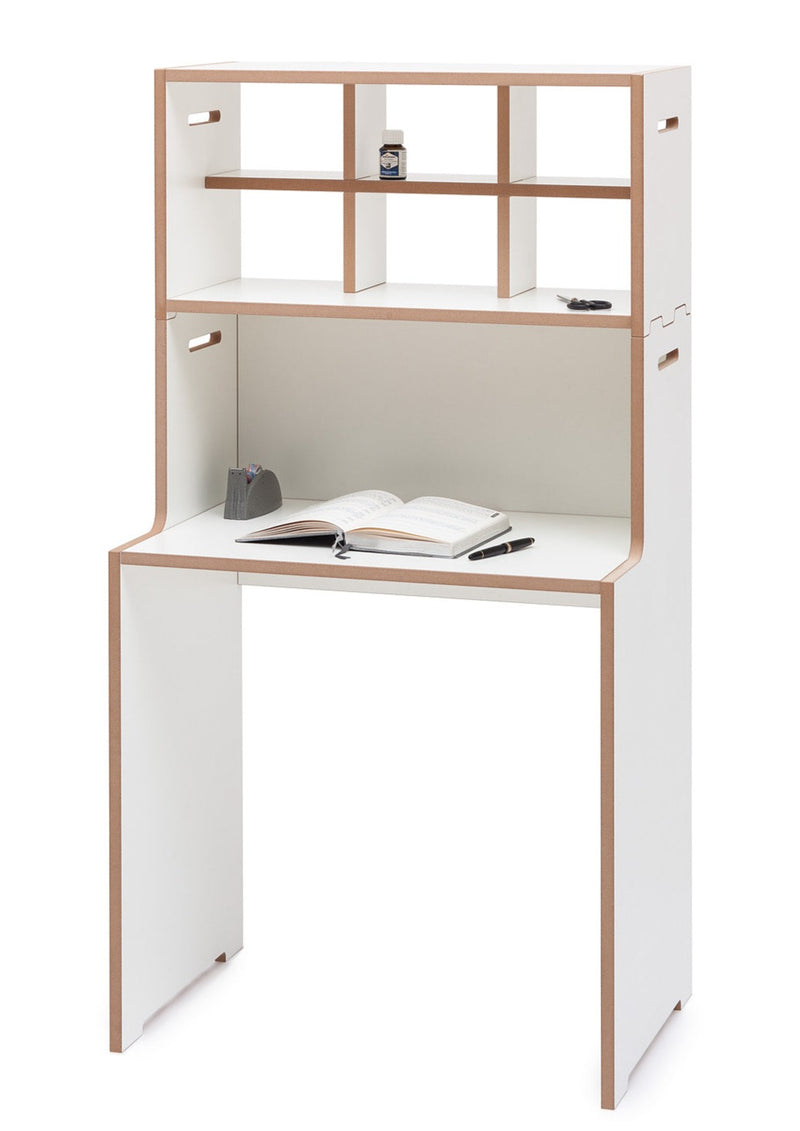 Modern Adjustable Wooden Study Table With Shelves By Miza