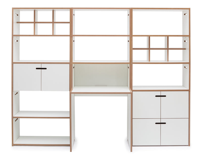 Modern Adjustable Wooden Study Table With Shelves By Miza