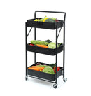 Movable 3 Tiers Home Kitchen Organizer Rolling Storage Shelf Trolley Cart Rack - peelOrange.com